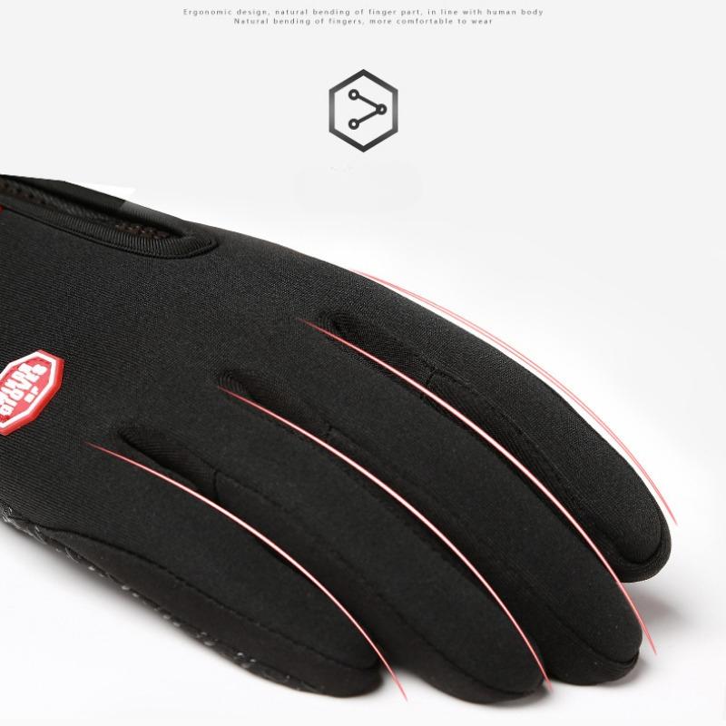Outdoor Sports Gloves, All Finger, Autumn and Winter Gloves, Touch Screen, Anti Slip, Waterproof, Windproof, Brushed Warm, Skiing, Mountaineering,