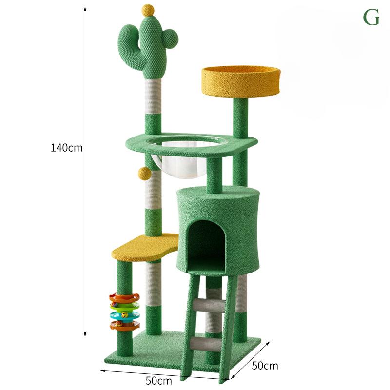 Kaktus Katzenklettergerüst, Sisalseil, Katzennest, Katzenbaum integriert, Kleine Größe, Katzen-Sprungbrett und Katzenklettergerüst