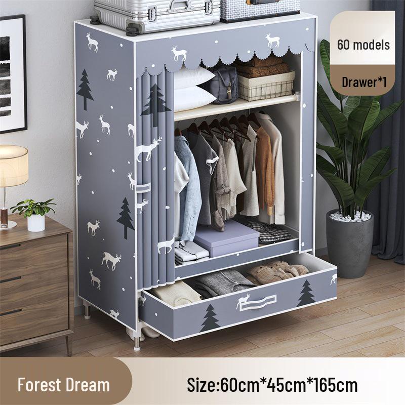 Wardrobe with Dustproof Drawers - Ideal for Rental Rooms