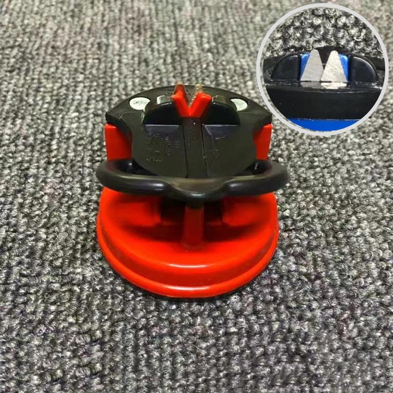 Portable Red Suction Cup Sharpener Tool Suitable Home Kitchen Friut Cut-knife Tool Outdoor Household Sharpener Accessories