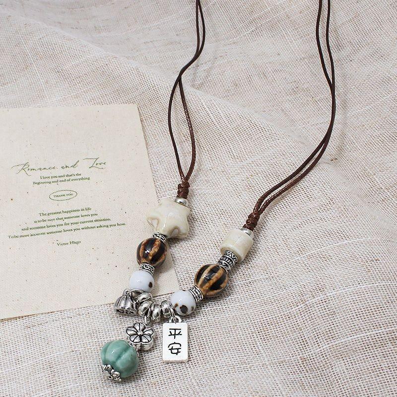 Cute Cute Apple Love Dachshund Dog Woven Color Rope Long Necklace Femininity Versatile Neck Chain Sweater Chain