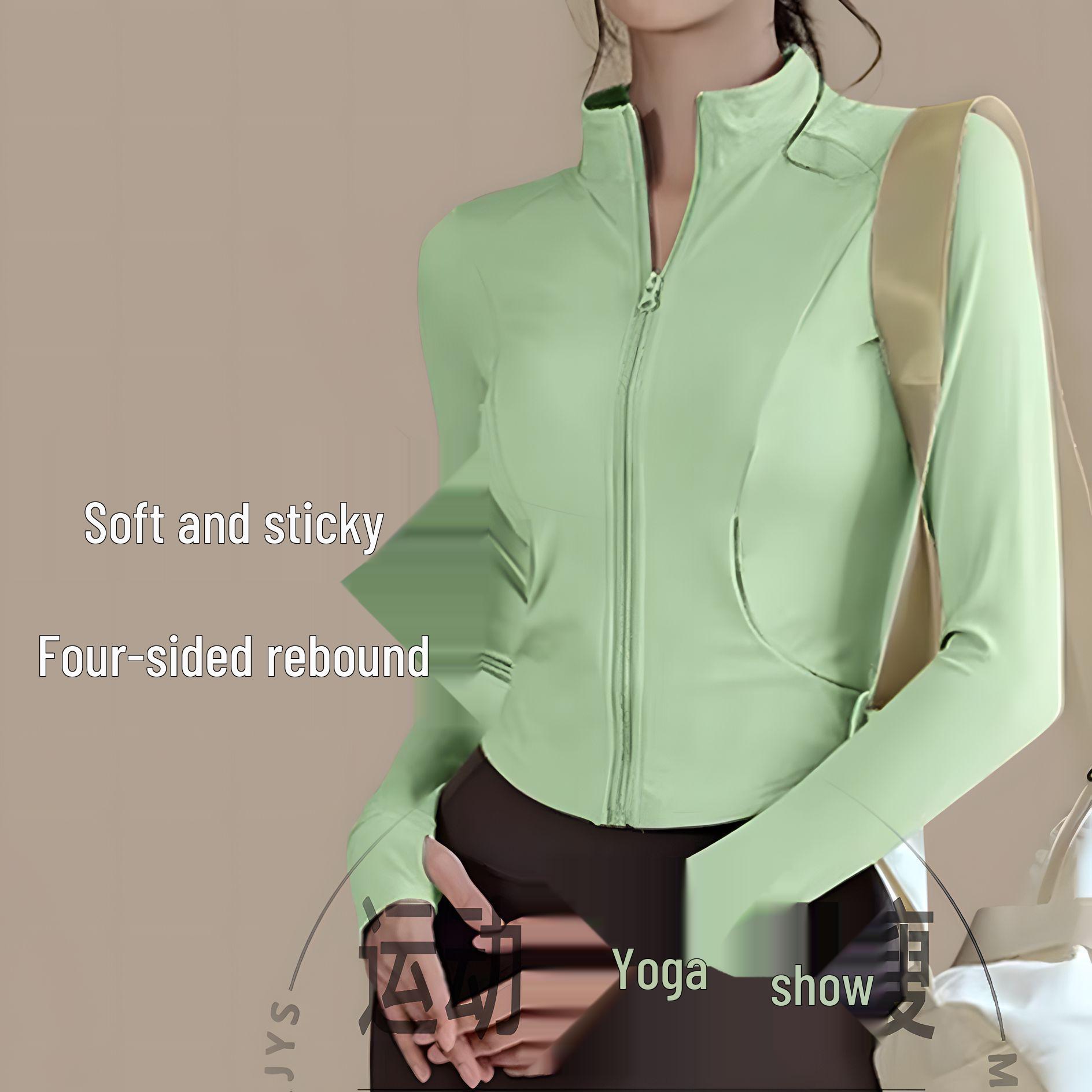 

Женская спортивная куртка приталенного кроя на молнии и с карманами - Идеально подходит для весеннего и осеннего бега и йоги XL (60-68 kg) зелёный