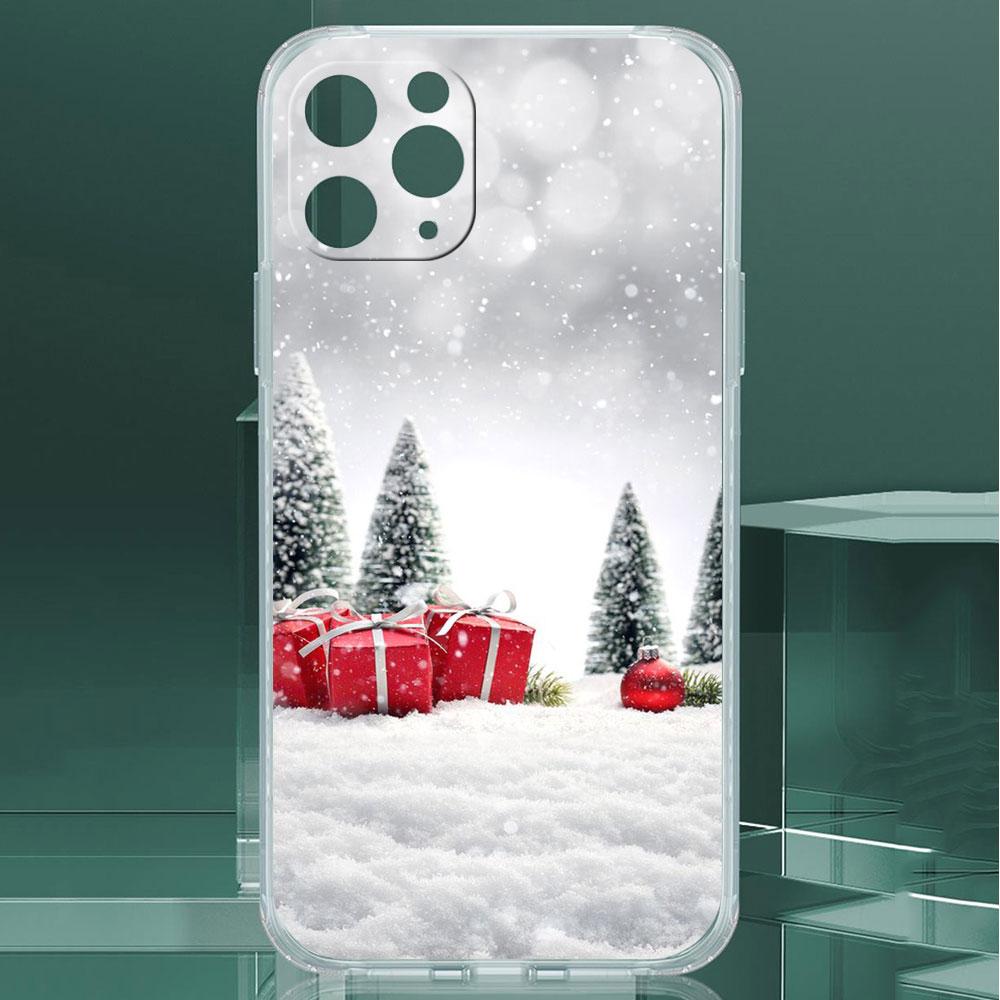Snowflake Snow Christmas Clear Case For Apple iPhone 11 14 13 Pro 12  7 8 Plus SE 2022 XR X XS Max 6 6S Silicone Phone Cover