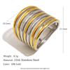 MamacitaSlay 316L Stainless Steel Two Tone Multilayer Line Wide Ring Party Waterproof Jewelry Women's Unique Cool Ring 2025 Gift