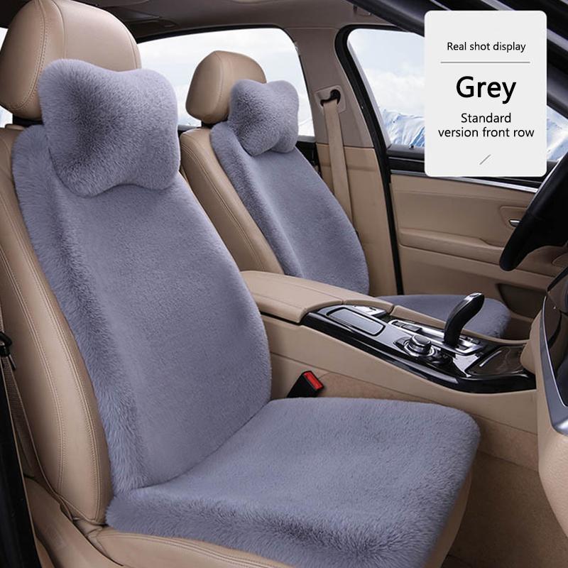 

Плюшеві плюшеві нековзні чохли на сидіння автомобіля на осінь, весну та зиму, сумісні з різними моделями 2*front seat+2*headrest сірий колір