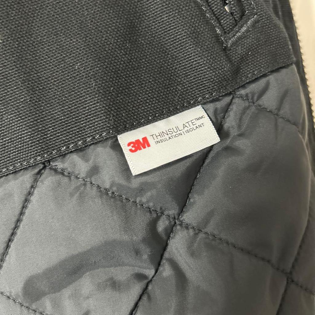Carhartt Quilted Flannel Lined Duck Active Jacket Hooded Black Mens Size