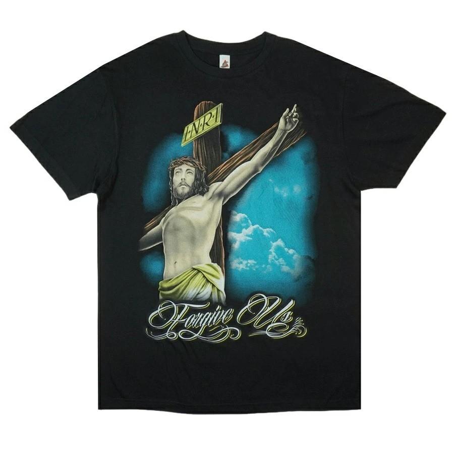 Jesus Cross Streetwear Graphic Tshirt Y2K Religious Vintage Style Tee XXXL