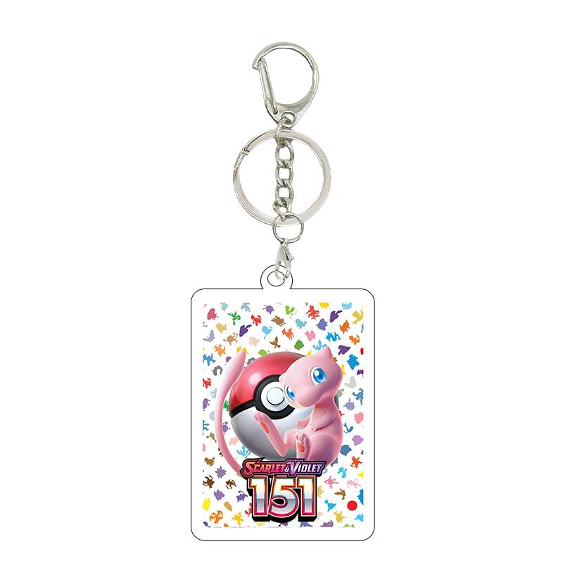 Anime Cartoon Gengar Psyduck Mew Bulbasaur Anime Game Characters Acrylic Pendant PKM Ptcg Decor Key Chain Ring for Fans Gifts
