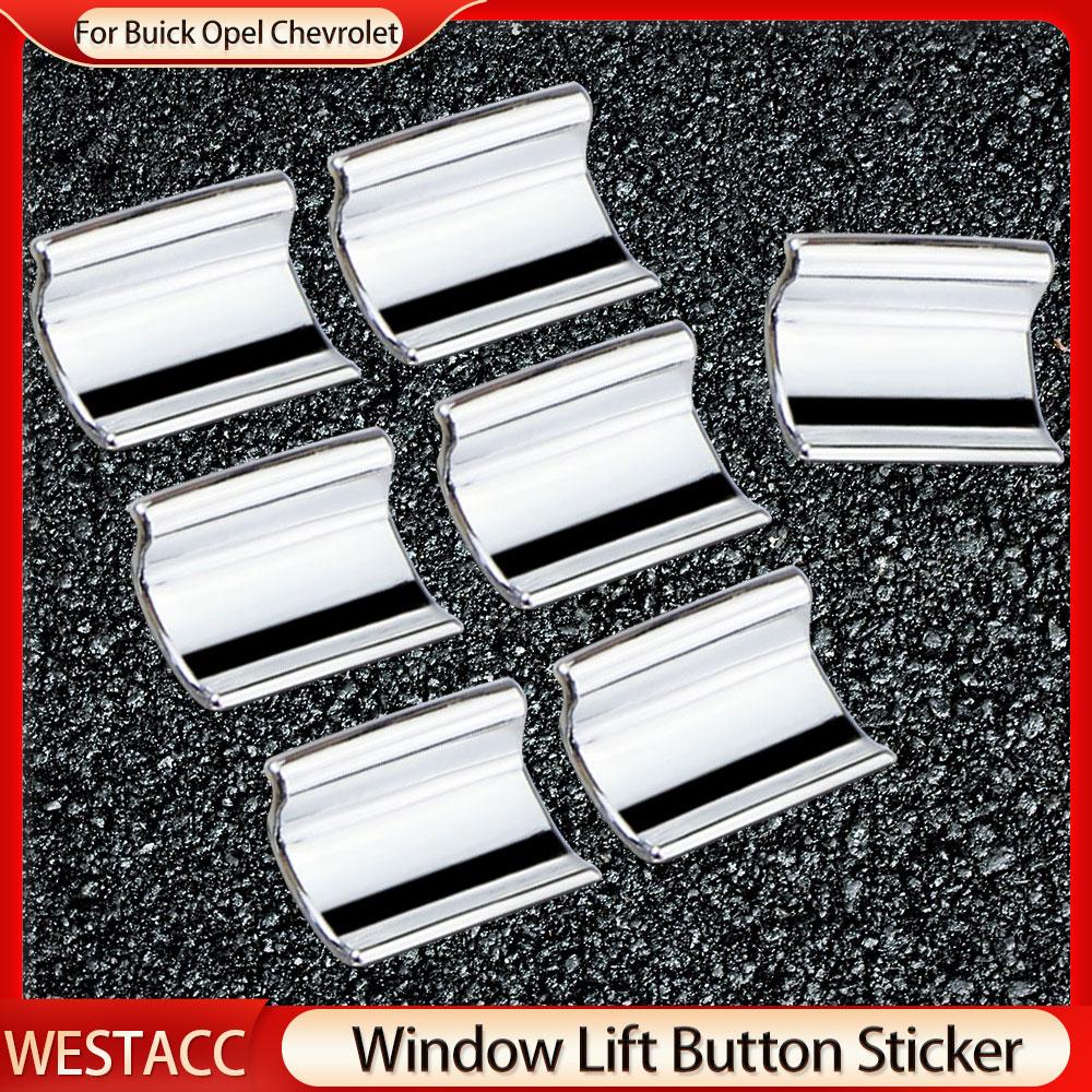7Pcs/set Car Window Lift Button Sticker Sequins Trim for Chevrolet Cruze Malibu TRAX/Buick Encore Excelle/Opel Mokka