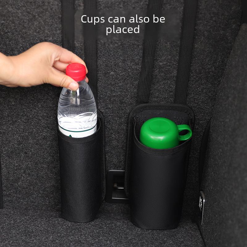 Car Fire Extinguisher & Storage Bag - Seat Back Organizer with Cup Holder and Trunk Storage