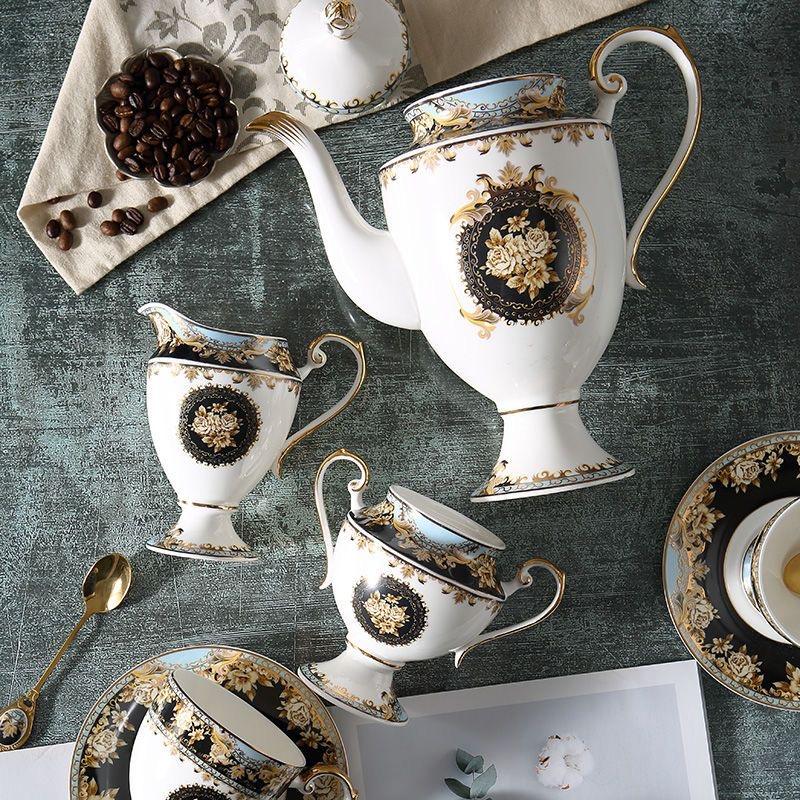 British Royal Bone China Coffee Cup and Saucer Set, Luxury Tea Cup Set for Espresso, Latte & Afternoon Tea