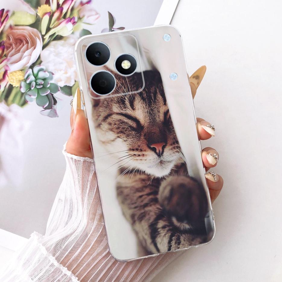 For Realme Note 80 4G Case RMX5388 Cute Cat Flowers Painted Cover Soft Silicone Case For Realme Note 80 Note80 Back Cover Fundas