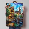 Amsterdam Canal Glow Printed Posters Customizable Wall Art Retro Vintage Metal Tin Signs for Home Room Mancave Decoration Garage