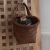 Handmade Wall-Mounted Woven Imitation Rattan Basket for Onions, Ginger, Garlic.