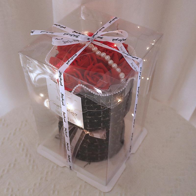 19 fejes mű rózsacsokor Valentin-napi ajándék művirág rózsa szappan csokor esküvőre, születésnapi partira DIY ajándék