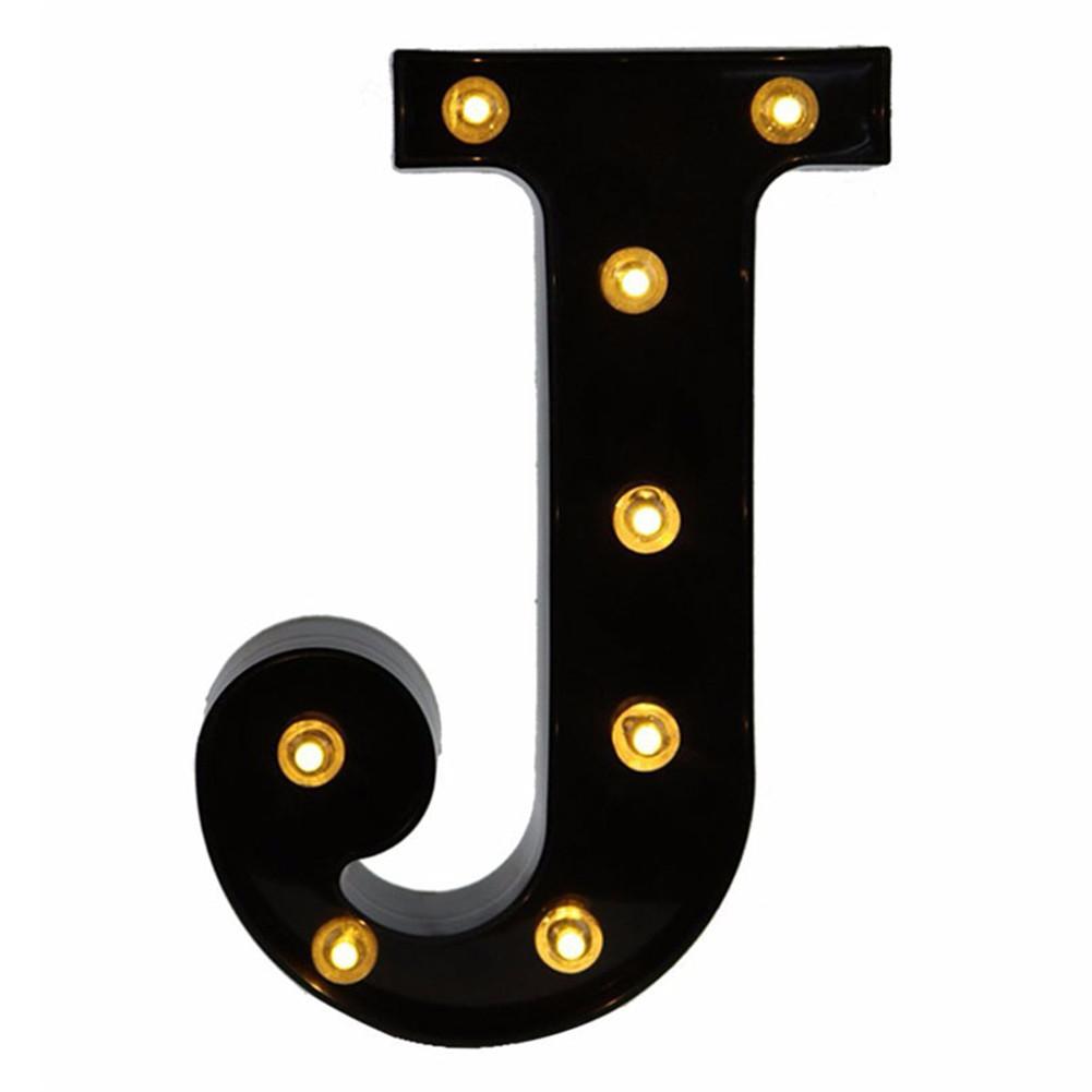 Newly Design Led Letters Lights 26 Alphabet Black Decorative Marquee Lamps for Wedding Party Birthday Home Bar Decoration
