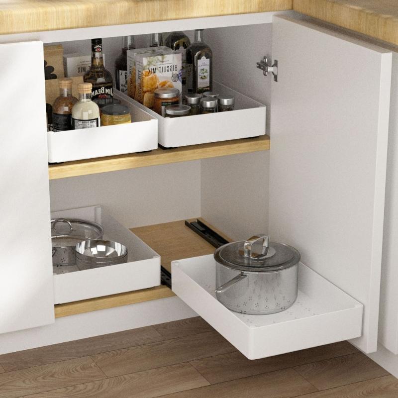 Multipurpose Pull Out Cabinet Drawers Kitchen Cabinet Slide Out Storage Drawer Organizers Portable Dishes Storage Rack