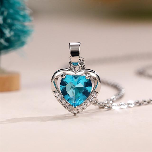New Romantic Heart Necklace Silver Color O Chain Fashion Wedding Jewelry for Women Love Gift Versatile Lady Pendant Necklaces