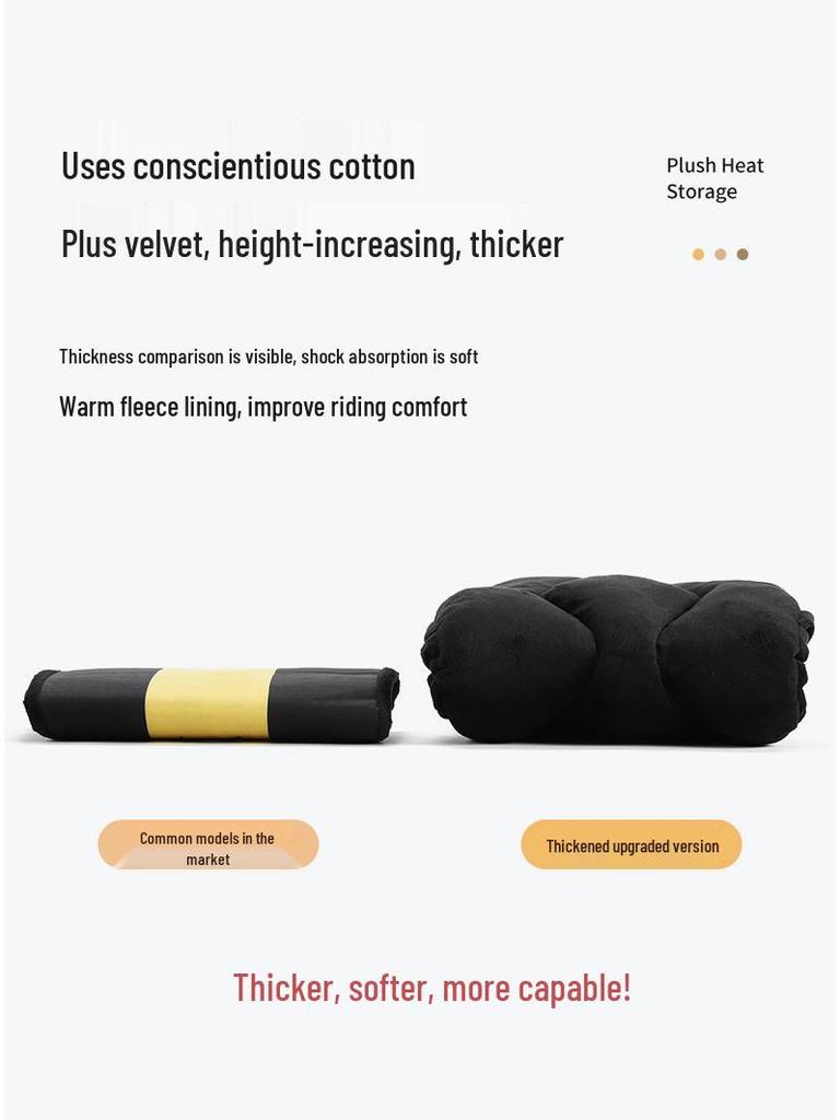 Thickened Velvet Electric Scooter Seat Cover: Comfortable, Durable, Sun-Proof, Shock-Absorbing, and Height-Enhancing for Enhanced Riding Experience