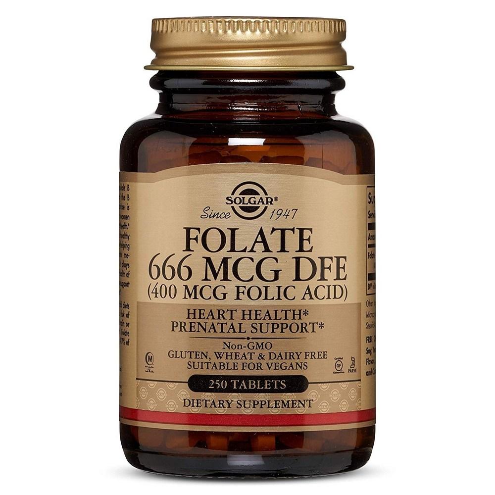 Solgar Folic Acid 666mcg DFE Tablets 250 Tablets 1 pcs