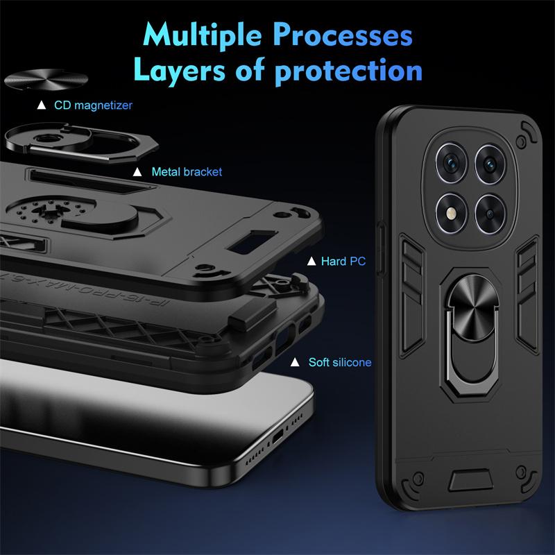 Shockproof Armor Funda For Xiaomi Redmi Note 14 Pro 5G 4G Case Magnetic Holder Ring Case For Redmy Note14 Note14pro Plus 5G Capa