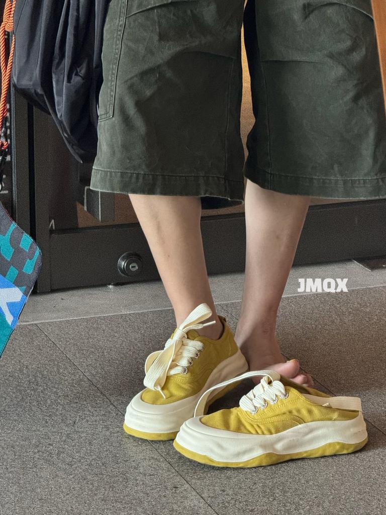 2025 spring and summer new canvas fashion platform heightening lace-up casual shoes women's versatile casual sports board shoes