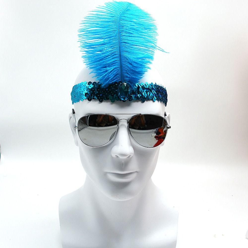 1920s Feather Headpiece Vintage Gatsby Headpiece Sequins Headbands  Halloween Costume Accessory