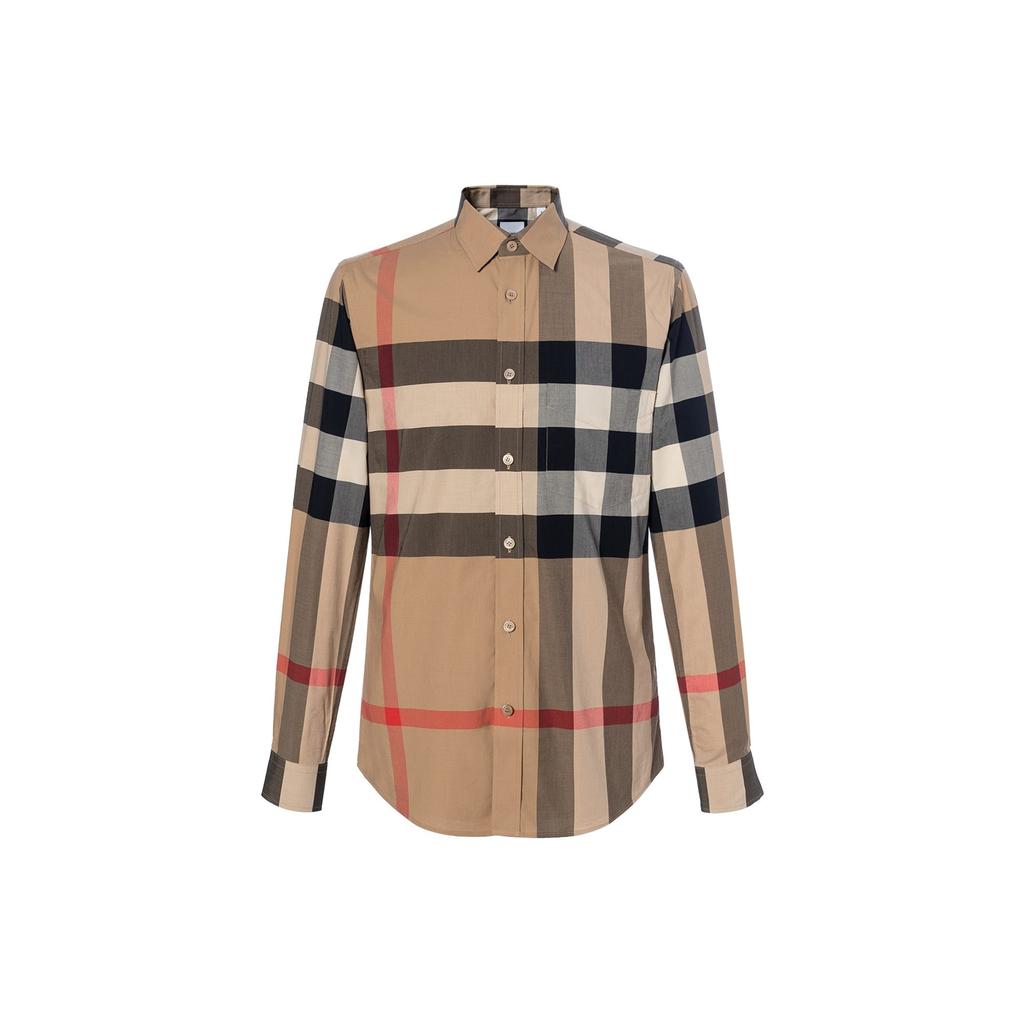 Burberry Check Stretch Cotton Poplin Shirt 80102131