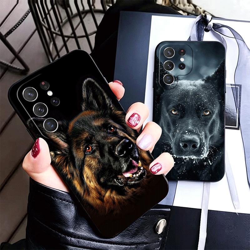 German Shepherd Dog Soft Phone Case for Samsung Galaxy S26 S25 Edge S24 Ultra S23 Plus S22 S21 FE S20 Black Cover Back Shell