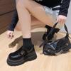 Small Leather Shoes Women's Spring 2025 New British Style Small Single Shoes Platform Heightening Versatile Casual Thick Heel Loafers