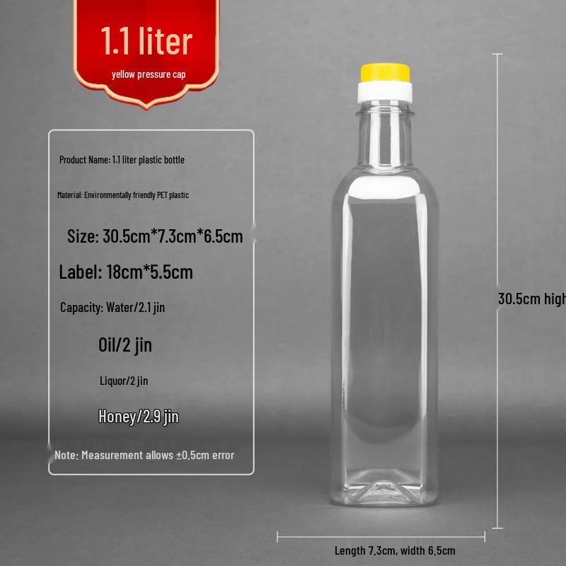 Contenitore in Plastica Trasparente da 1L, 2.5L, 5L, 10L per Olio di Arachidi - Multiuso per Acqua, Olio o Vino