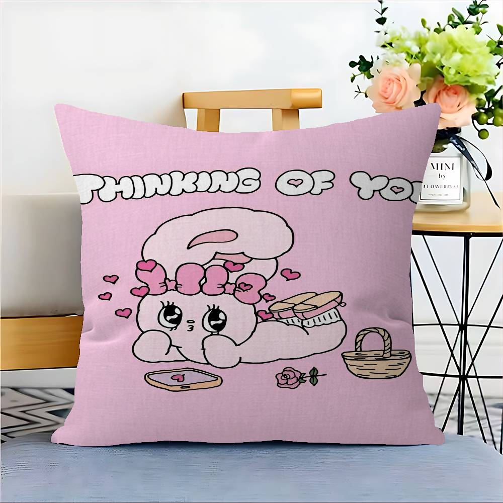 Cute Esther Bunny Rabbit Cushion Cover Car Throw Pillow Case For Sofa Car Christmas Gift 40x40cm 45x45cm 12x12Inch