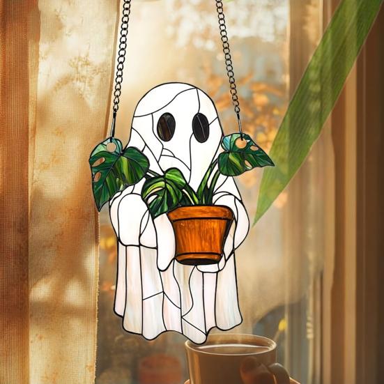 Ghost Sun Catcher Acrylic Bright Color Lampshade Pendant Halloween Party