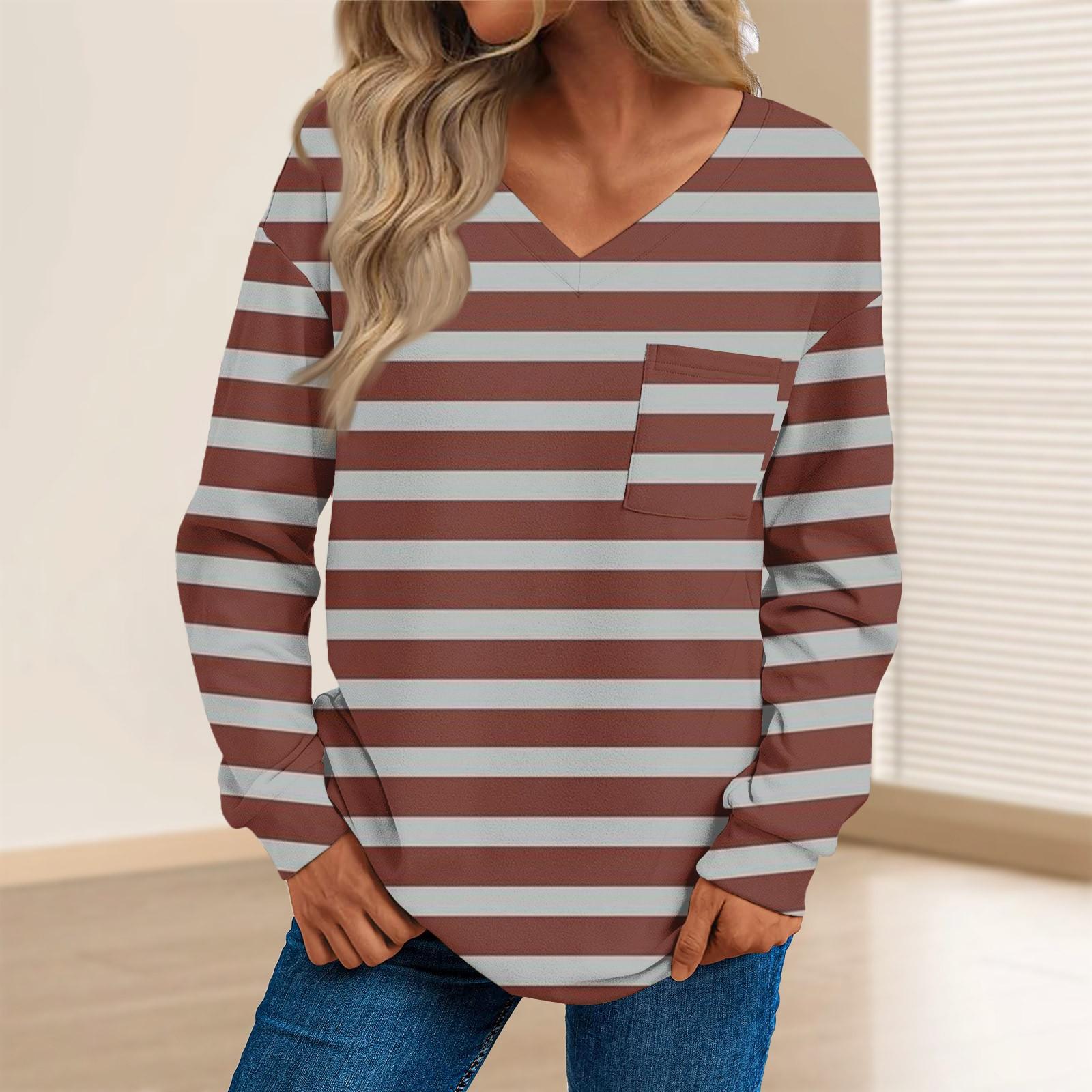 

Женская мода повседневный свитер с длинным рукавом и принтом V-образным вырезом M коричневый