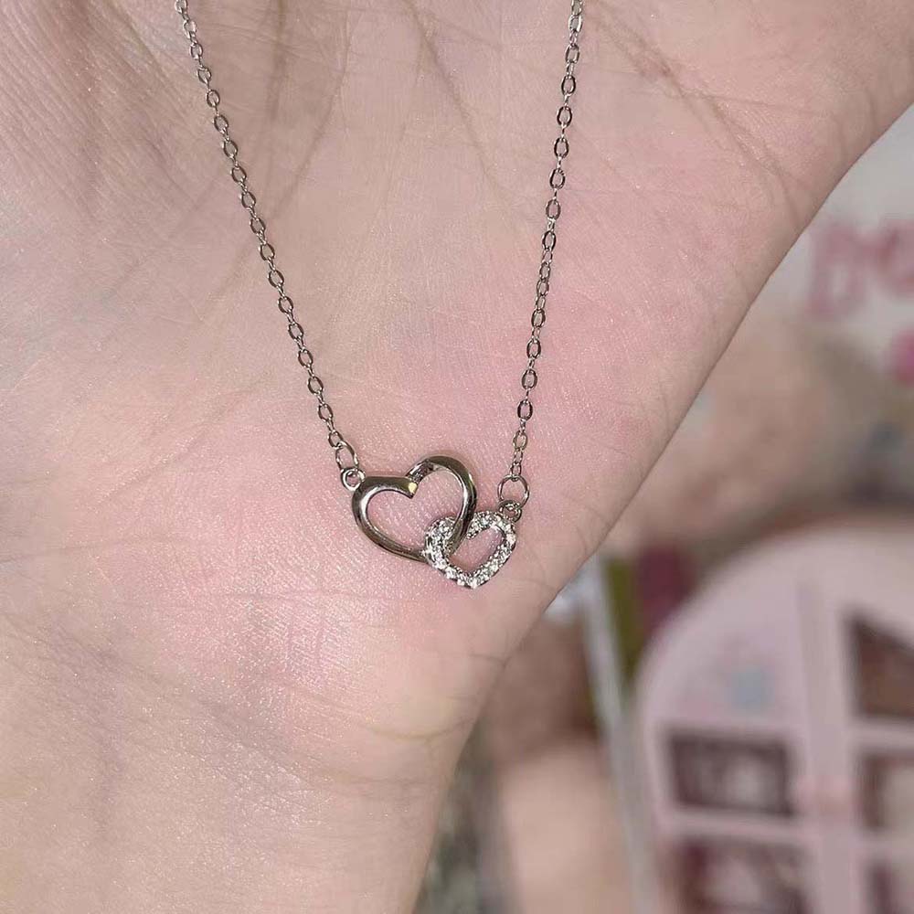 Clavicular Sweater Chain Love Heart Chain Choker Pendant Necklace Hollow Heart Chain Pendant  Party