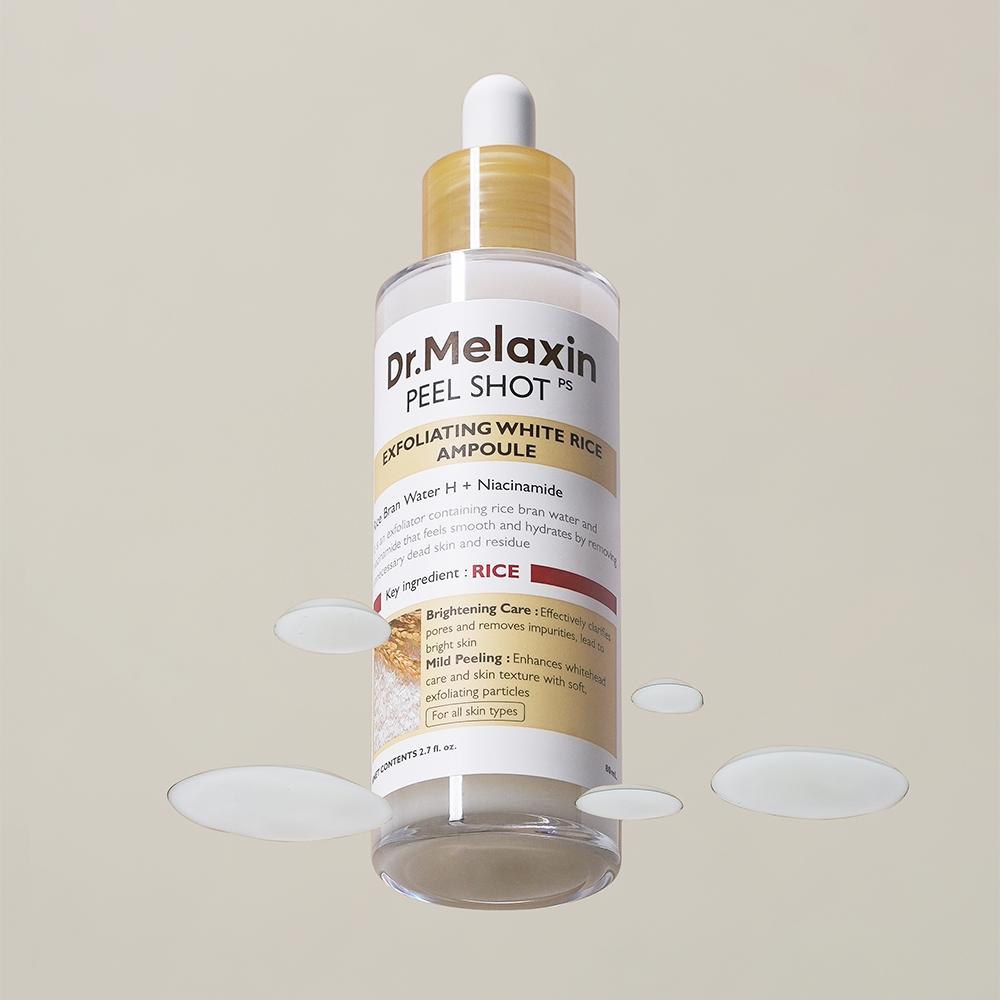 Dr. Melaxin Peel Shot Gommage White Rice Ampoule 80ml - Exfoliating Ampoule Bright, Korean 80ml