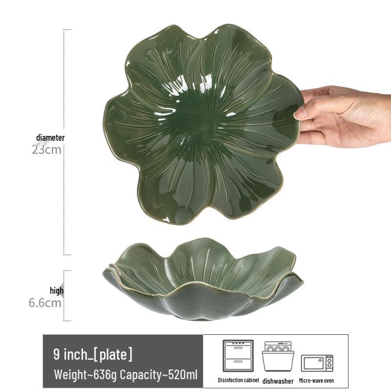Niche Ceramic Lotus Flower Fruit & Dessert Plate