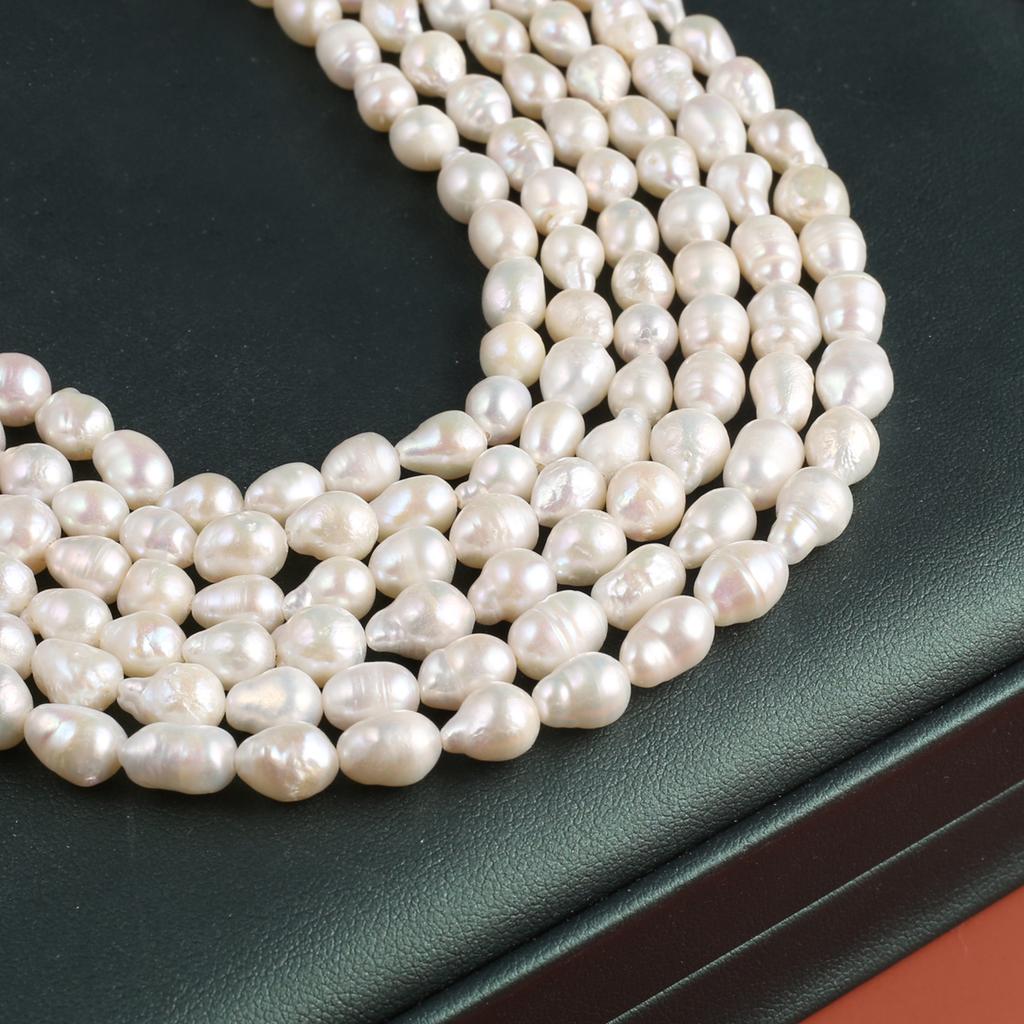 1String, Handmade Water Drop Pearl 6-7mm, White Natural Freshwater Pearl Beads for Jewelry Making DIY Necklace Bracelet Crafts, Women Gift 36cm