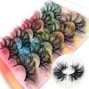 Symphony 5 Pairs Of Imitation Mink False Eyelashes, Fried Eyelashes, Multi-Layer Thick Three-Dimensional Colored Eyelashes