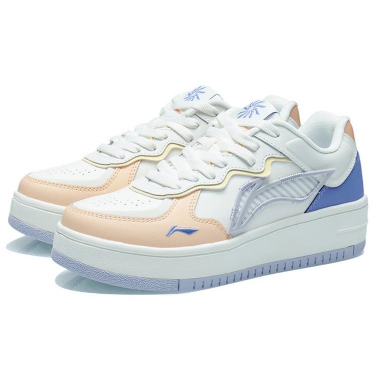 New LiNing Rise The Phoenix Anti Slip And Wear Resistant Lightweight Low Top Skateboard Shoes Women's Mist White AGCT380-1