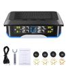 Tire Pressure Monitoring System, Solar Powered Tire Pressure Monitor with 4 External Sensors, 6 Alarm Modes, Color LCD