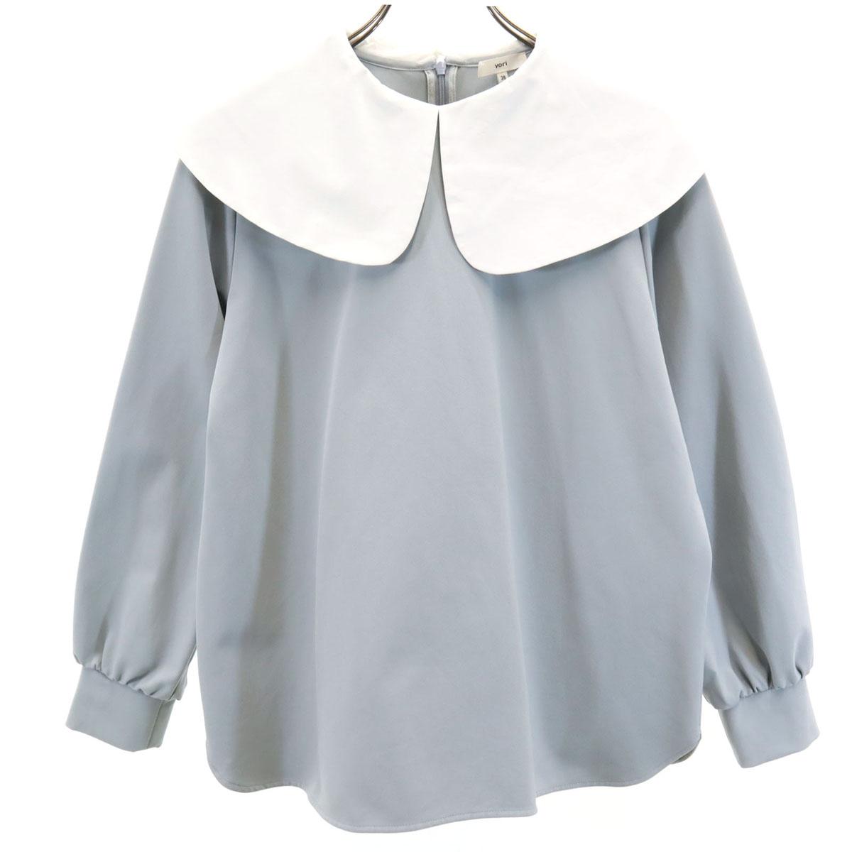 

yori 22AW сделано в Японии Блузка с длинным рукавом, широким воротником, стрейч 38 Женская Б/У