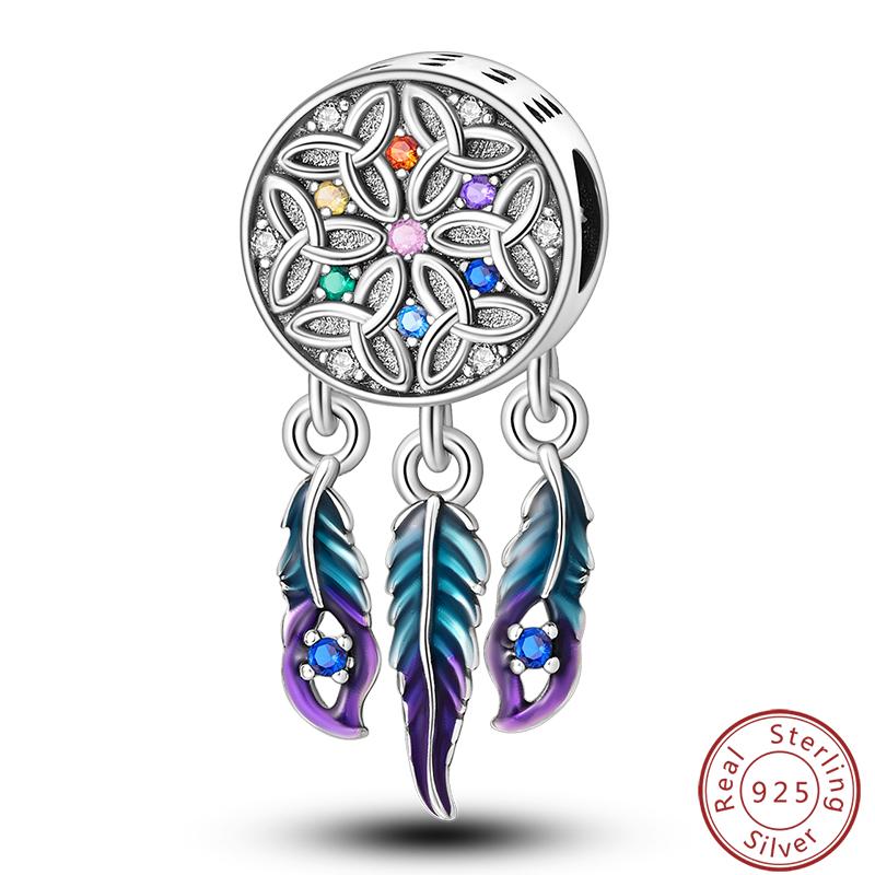 100% Copper Crescent Circular Dreamcatcher Net Lucky Blessing Series Charms Beads 3Mm Diy Fine Jewelry Making