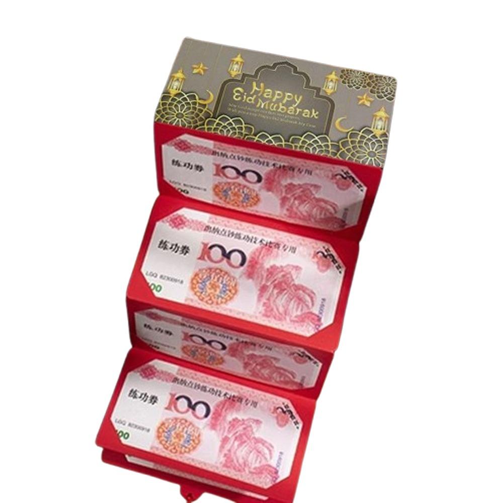 Paper New Year Red Envelopes Bless Words HongBao Folding Red Envelopes Elegant Pattern Eid Mubarak Envelopes Wedding Celebration