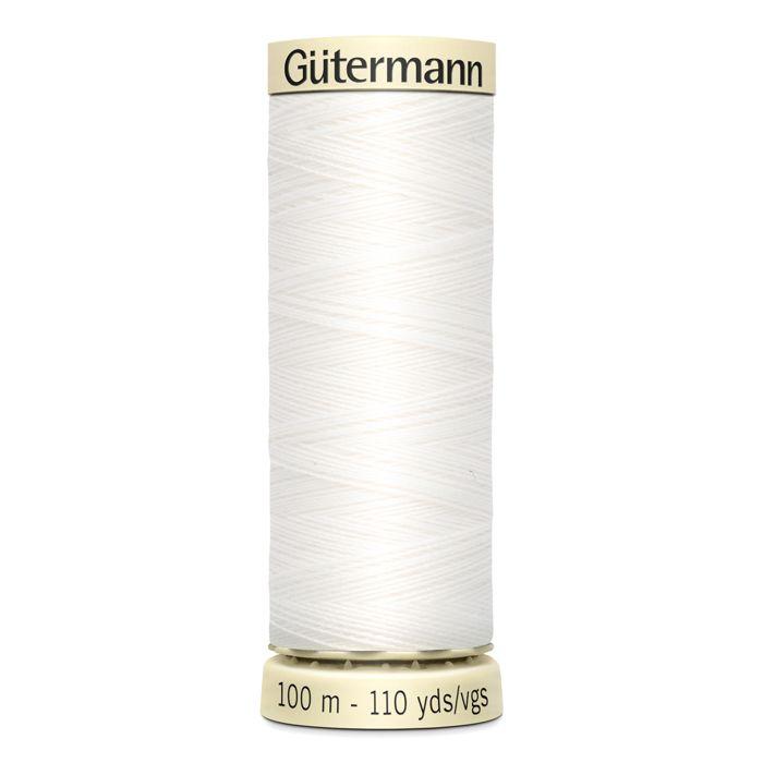 Lot de 5 bobines 100m Fil 100% polyester Gutermann Ref 788988 - Att 800 - blanc