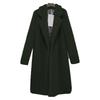 Ladies', Medium Length, Lapel, Woolen Jacket, Long Sleeved, Solid Color, Loose Fit, Casual Jacket
