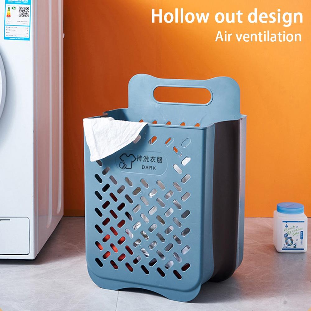 Large Portable Bathroom Folding Dirty Clothes Storage Basket Household Wall Hanging Punch-Free Laundry Basket Put Clothes Bucket