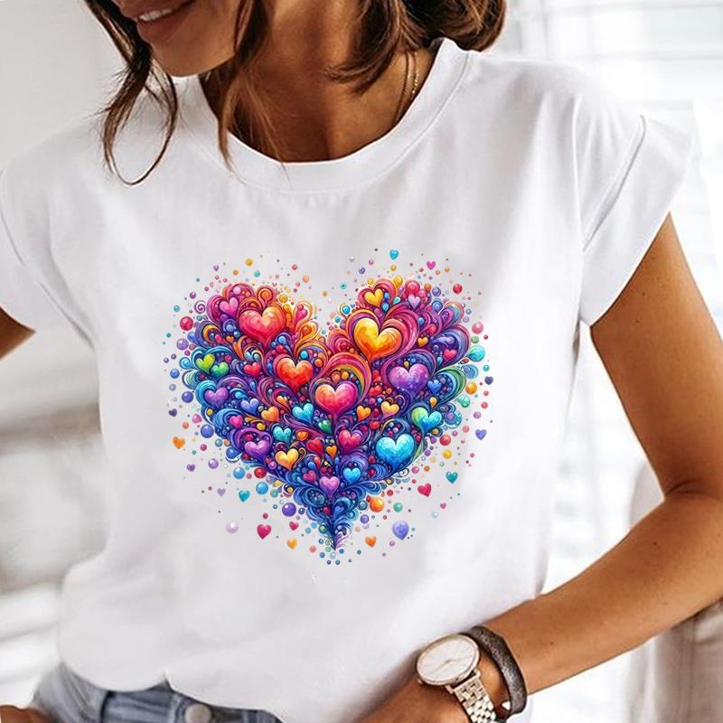(Asian Size) flower style cute Lady Female Top Printed Clothing Casual T Shirt Fashion Graphic Short Sleeve T-shirts Women Tee