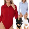 Einteiliges einfarbiges Bodysuit-Shirt für Bürodamen, Arbeitskleidung, Bodysuit-Shirt, schmales Shirt