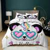 Panda Duvet Cover Cute Animal Bedding Set For Boys Girl Cartoon Giant Panda Polyester Comforter Cover Bear Printed Wildlife